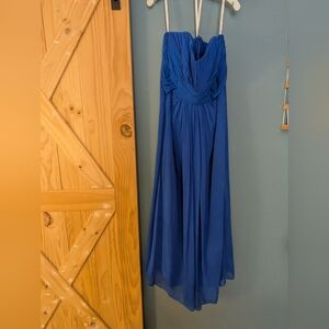 David's Bridal Royal blue bridesmaid wedding guest dress